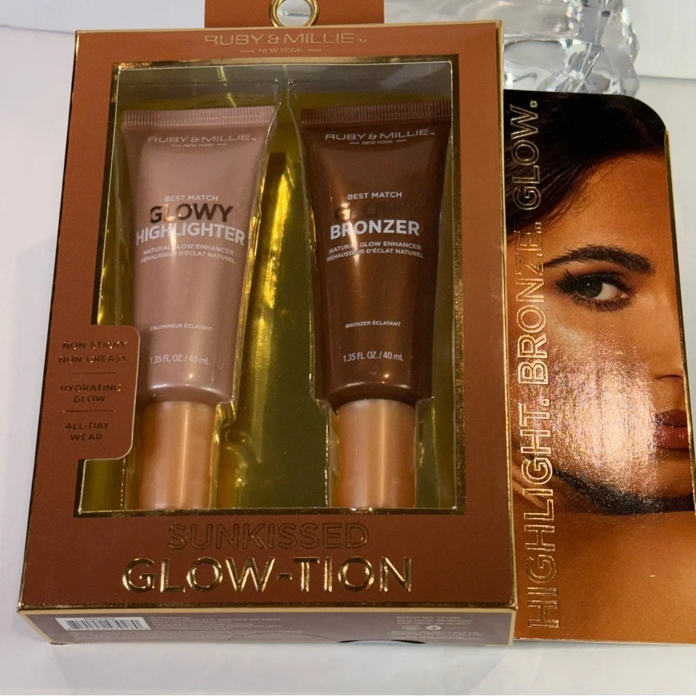 🆕 Glow-Tion Set – Glowy Highlighter & Bronzer Duo | New Vegan Cruelty-Free
